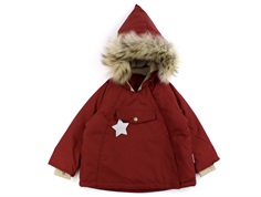 Mini A Ture red merlot winter jacket Wang Fur  